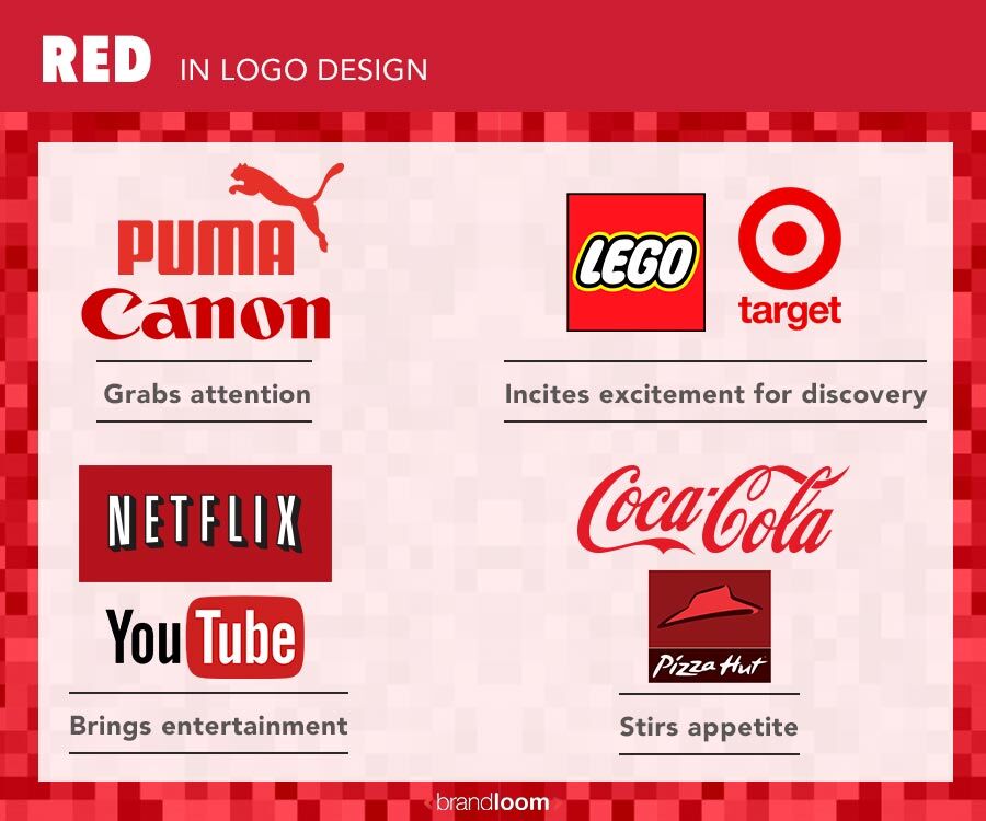 Example of red colour logos